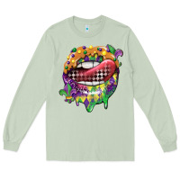 Matcha mardi gras lips Long Sleeve Tee - CowGirlArtShop