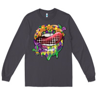 Smoke mardi gras lips Long Sleeve Tee - CowGirlArtShop
