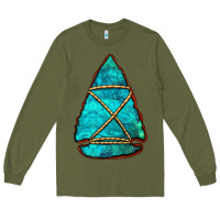 Army Green turquoise arrowhead Long Sleeve Tee - Jasminsmagicworld