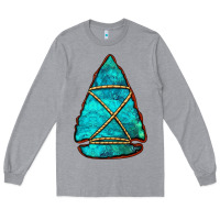 Heather Grey turquoise arrowhead Long Sleeve Tee - Jasminsmagicworld