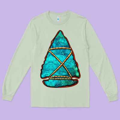 Turquoise Arrowhead Long Sleeve Tee Designed By Jasminsmagicworld