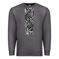 Charcoal Heather Zebra Premium Sweatshirt - LillyAllenDesigns