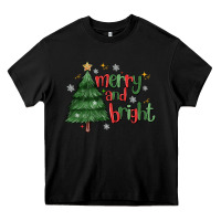 Black Merry And Bright Heavy Core Tee - MaliasSmallBusiness