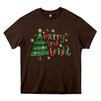 Chocolate Brown Merry And Bright Heavy Core Tee - MaliasSmallBusiness