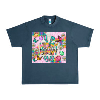 Midnight Navy Hunny Bunny and egg Easter Urban Heavy Tee - NancyCooperArtShop