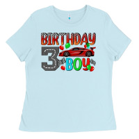 Baby Blue birthday boy 3 Ladies Tee - BundleAndBundleShop