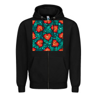 Black fall leaves seamless pattern Zipper Hoodie - BundleAndBundleShop