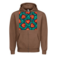 Chestnut fall leaves seamless pattern Zipper Hoodie - BundleAndBundleShop