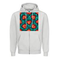 Dove Grey fall leaves seamless pattern Zipper Hoodie - BundleAndBundleShop