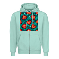 Seafoam fall leaves seamless pattern Zipper Hoodie - BundleAndBundleShop