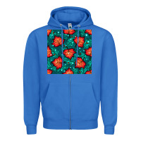 True Royal fall leaves seamless pattern Zipper Hoodie - BundleAndBundleShop