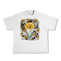 Lunar Rock cowhide sunflower gemstone bull skull Urban Heavy Tee - JahusDesignShop