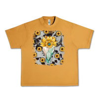 Peanut Butter cowhide sunflower gemstone bull skull Urban Heavy Tee - JahusDesignShop