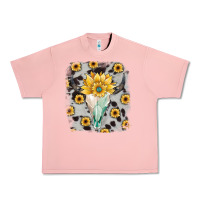 Salmon cowhide sunflower gemstone bull skull Urban Heavy Tee - JahusDesignShop