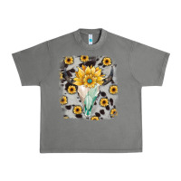 Tornado cowhide sunflower gemstone bull skull Urban Heavy Tee - JahusDesignShop
