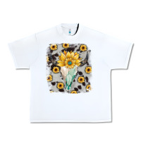 White cowhide sunflower gemstone bull skull Urban Heavy Tee - JahusDesignShop