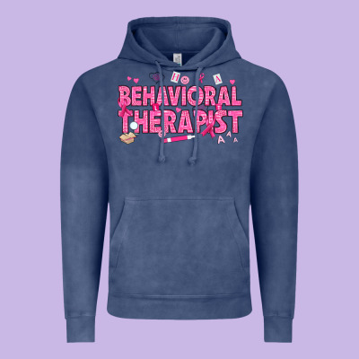 Breast Cancer Behavioral Therapist Vintage Hoodie Designed By Texasbilliewilder