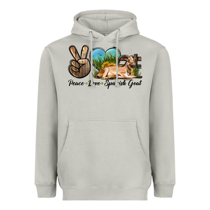 Peace Love Spanish Goat Heavyweight Hoodie by LillyAllenDesigns | Teevron
