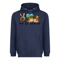 Navy Peace Love Spanish Goat Heavyweight Hoodie - LillyAllenDesigns