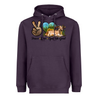 Plum Peace Love Spanish Goat Heavyweight Hoodie - LillyAllenDesigns