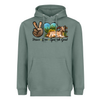 Sage Peace Love Spanish Goat Heavyweight Hoodie - LillyAllenDesigns