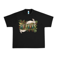 Black He lives Easter Urban Heavy Tee - NancyCooperArtShop