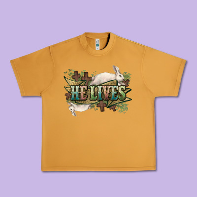 He Lives Easter Urban Heavy Tee Designed By Nancycooperartshop
