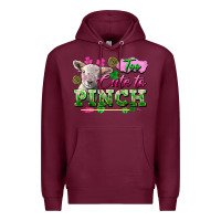 Burgundy Too Cute To Pinch Premium Hoodie - FaDigitalArtStudio