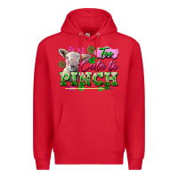 Red Too Cute To Pinch Premium Hoodie - FaDigitalArtStudio