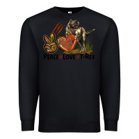 Black Peace Love T Rex Premium Sweatshirt - LillyAllenDesigns
