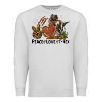 Dove Grey Peace Love T Rex Premium Sweatshirt - LillyAllenDesigns