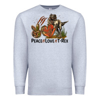 Heather Grey Peace Love T Rex Premium Sweatshirt - LillyAllenDesigns