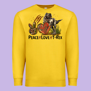 Peace Love T Rex Premium Sweatshirt Designed By Lillyallendesigns