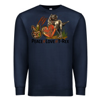 Navy Peace Love T Rex Premium Sweatshirt - LillyAllenDesigns