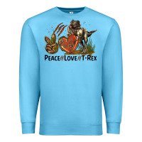 Ocean Blue Peace Love T Rex Premium Sweatshirt - LillyAllenDesigns