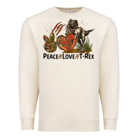 Sandshell Peace Love T Rex Premium Sweatshirt - LillyAllenDesigns