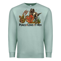 Seafoam Peace Love T Rex Premium Sweatshirt - LillyAllenDesigns
