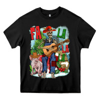 Black Fa la la la skeleton farm Heavy Core Tee - NancyCooperArtShop