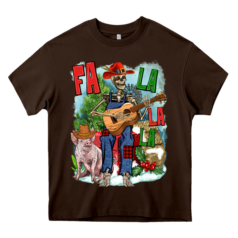 Fa La La La Skeleton Farm Heavy Core Tee by NancyCooperArtShop | Teevron