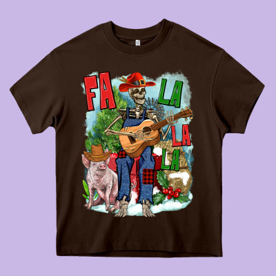 Fa La La La Skeleton Farm Heavy Core Tee Designed By Nancycooperartshop