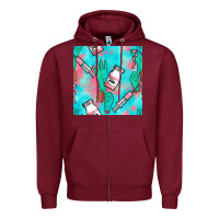 Burgundy Nurse Gloves Seamless Pattern Zipper Hoodie - BundleAndBundleShop