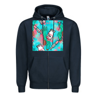 Navy Nurse Gloves Seamless Pattern Zipper Hoodie - BundleAndBundleShop