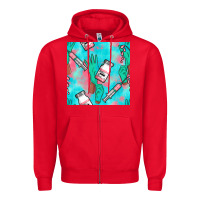Red Nurse Gloves Seamless Pattern Zipper Hoodie - BundleAndBundleShop