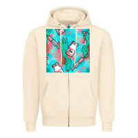 Sandshell Nurse Gloves Seamless Pattern Zipper Hoodie - BundleAndBundleShop