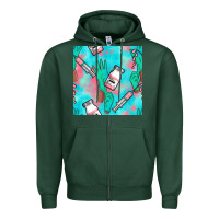 Sports Green Nurse Gloves Seamless Pattern Zipper Hoodie - BundleAndBundleShop