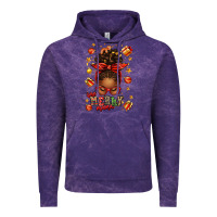 Cloud Purple one merry mama christmas afro messy bun Vintage Hoodie - texasbilliewilder