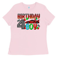 Bubblegum Pink birthday boy 4 Ladies Tee - BundleAndBundleShop