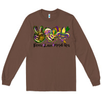 Chestnut peace love mardi gras Long Sleeve Tee - CowGirlArtShop