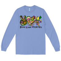 Colony Blue peace love mardi gras Long Sleeve Tee - CowGirlArtShop