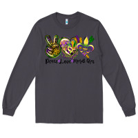 Smoke peace love mardi gras Long Sleeve Tee - CowGirlArtShop